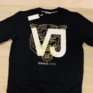 Mens Versace Sweatshirt, Black Color, %100 Cotton